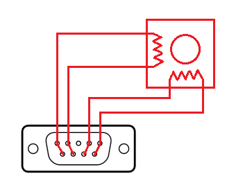 Stepper motor connection (DB9 socket pinout)