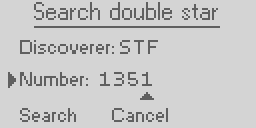 Ursa Minor Hand Control: Searching a double star by its code