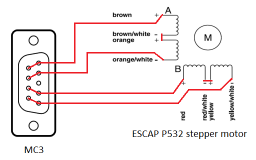 Recommended motor connection for Escap motors