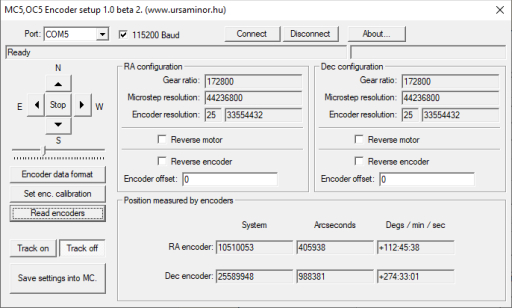 Encoder calibration program.