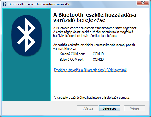A Bluetooth interfész konfigurálása