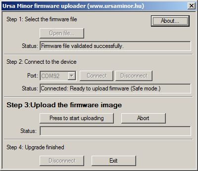 Firmware uploader az MC3-hoz